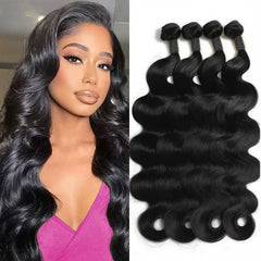 Youngirl body wave 16-inch bundles offer natural volume and soft movement.