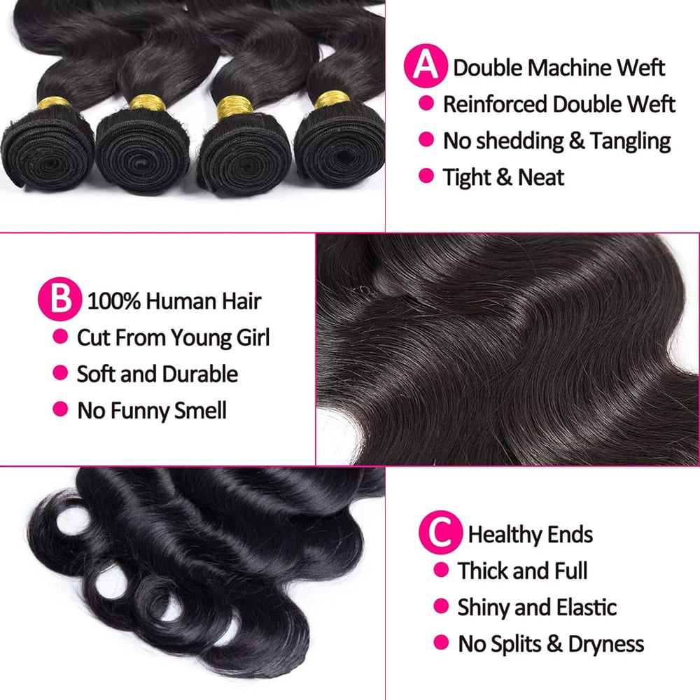 Youngirl body wave 20-inch bundles for full-bodied movement and shine.