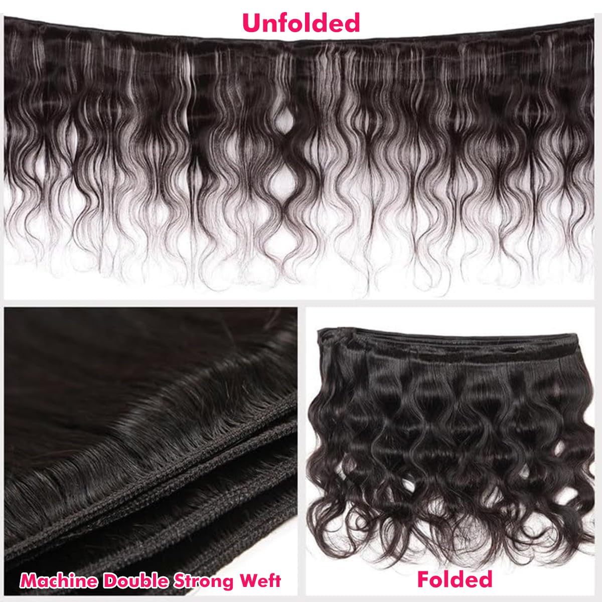 Youngirl body wave 22-inch bundles deliver dramatic length and buoyant curl.