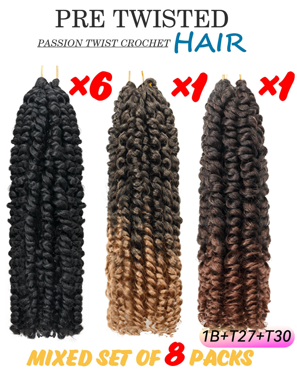 YoungLuchi pre-twisted passion twist close-up shows soft, coil texture.