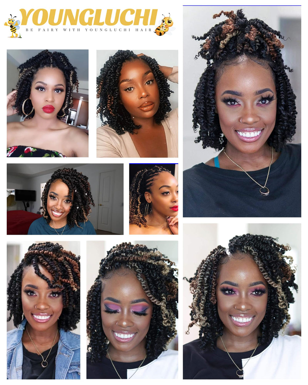 YoungLuchi pre-looped crochet hair installs in minutes for beginners.