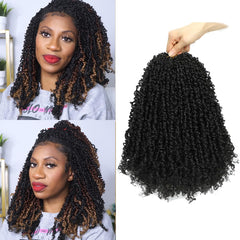 Youngther Yanky Twist crochet hair 12-inch pack close-up showing soft fibers for a natural look.