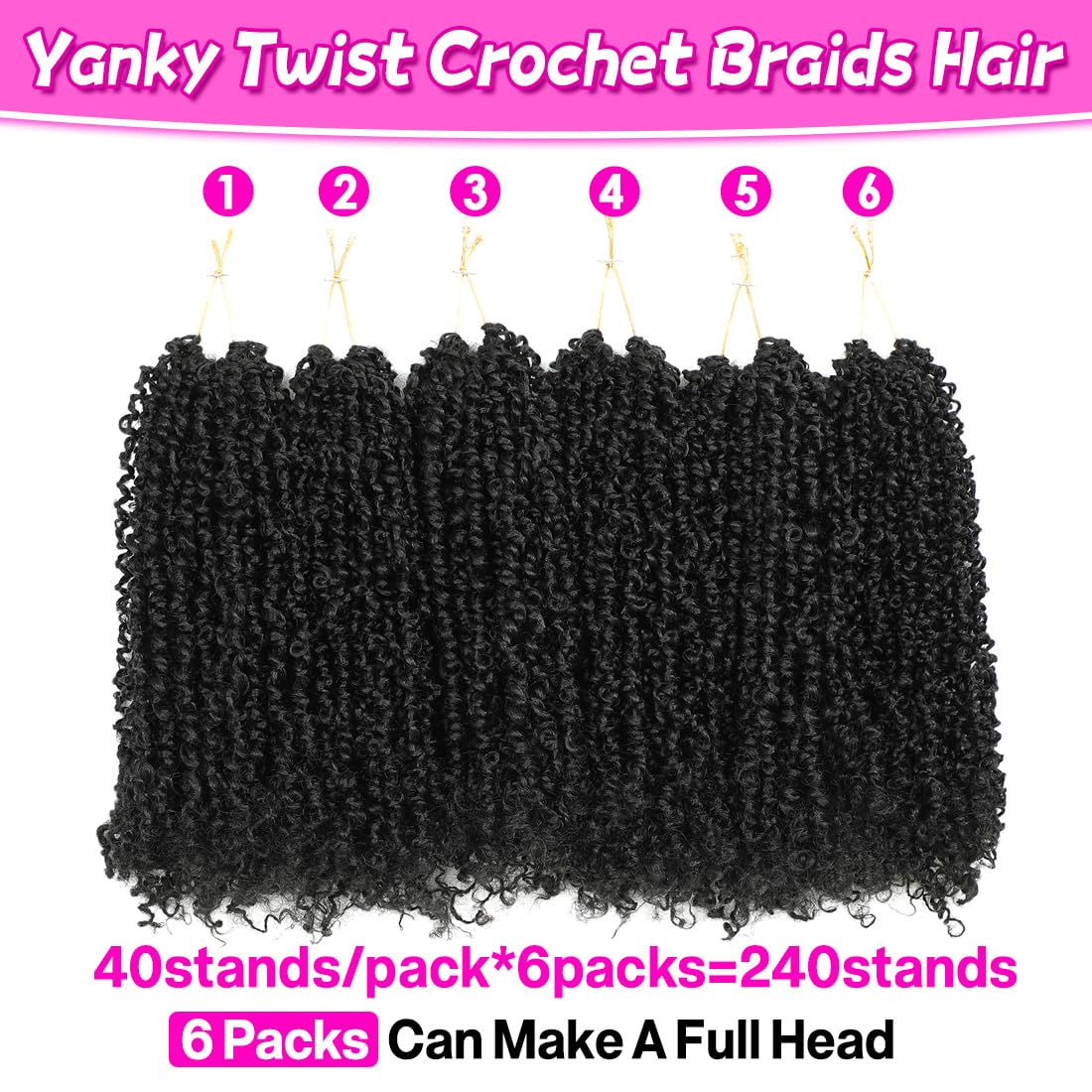 Youngther Yanky Twist crochet hair soft feel highlights lightweight comfort for all-day wear.
