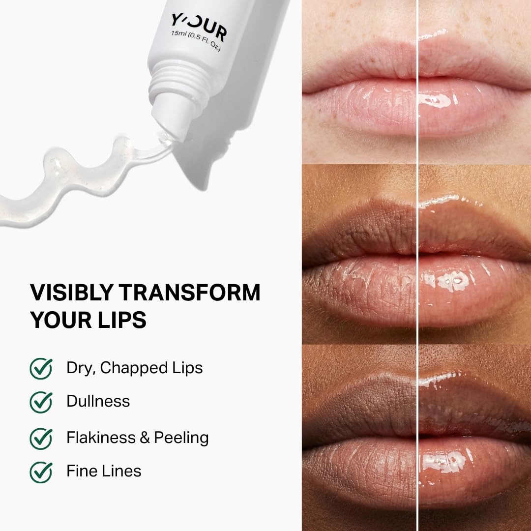 Y'OUR balm being applied to dry lips after outdoor exposure.