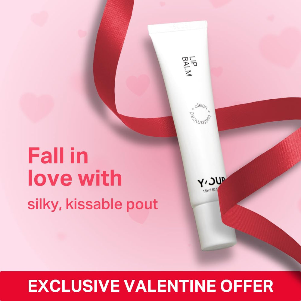 Close-up of Y'OUR balm gliding smoothly over lips with nourishment.