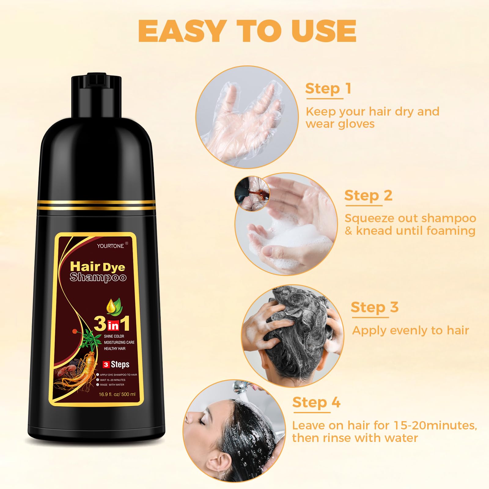 YOURTONE Chestnut Brown hair dye shampoo packaging suitable for gifting or personal use