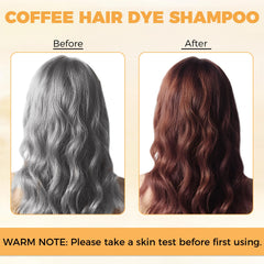 YourTone coffee hair dye shampoo gray hair coverage preview showing renewed youthful tone