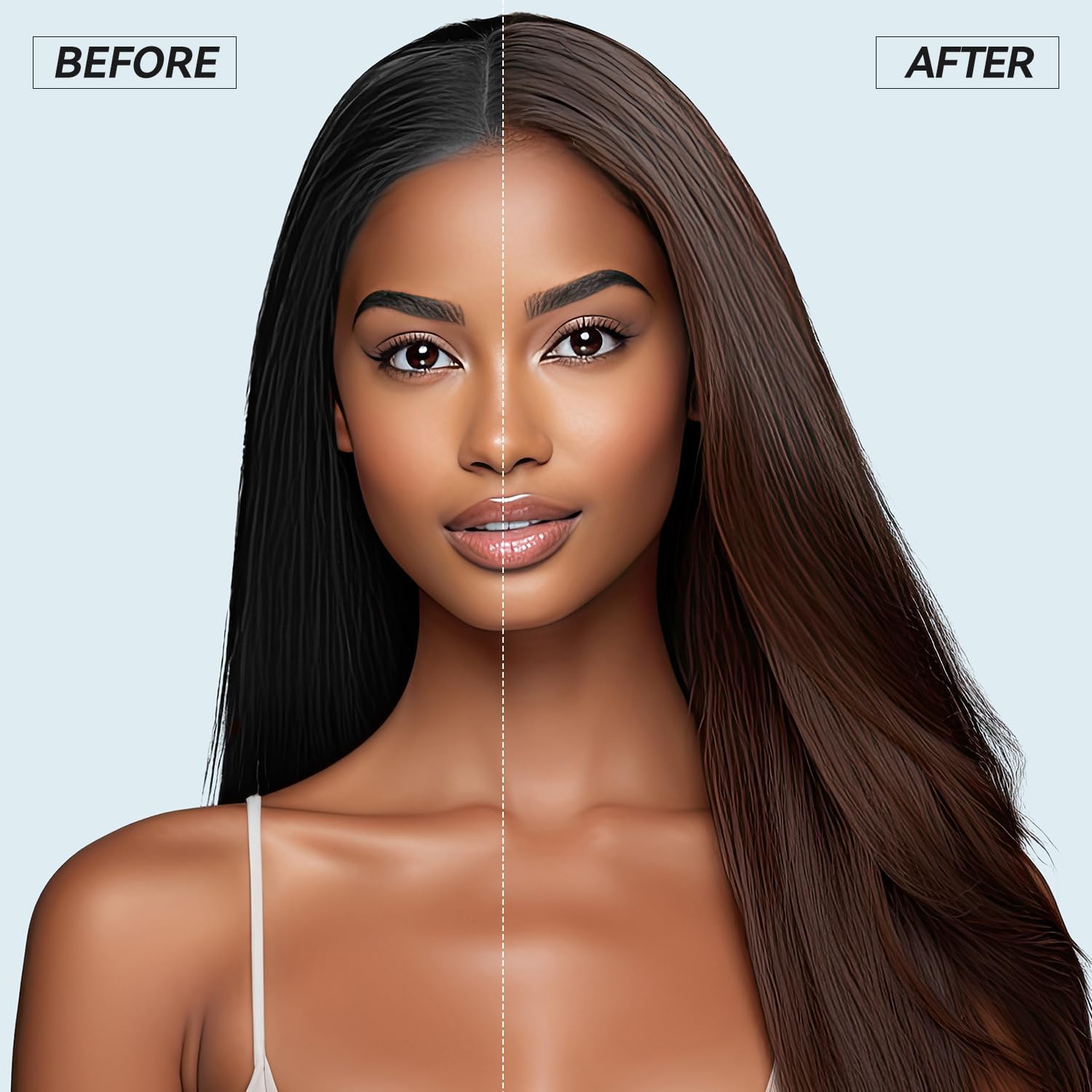 YOURTONE color result glow after wash showing vibrant soft hair