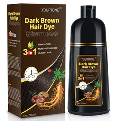 YOURTONE dark brown dye shampoo bottle for convenient at-home gray coverage