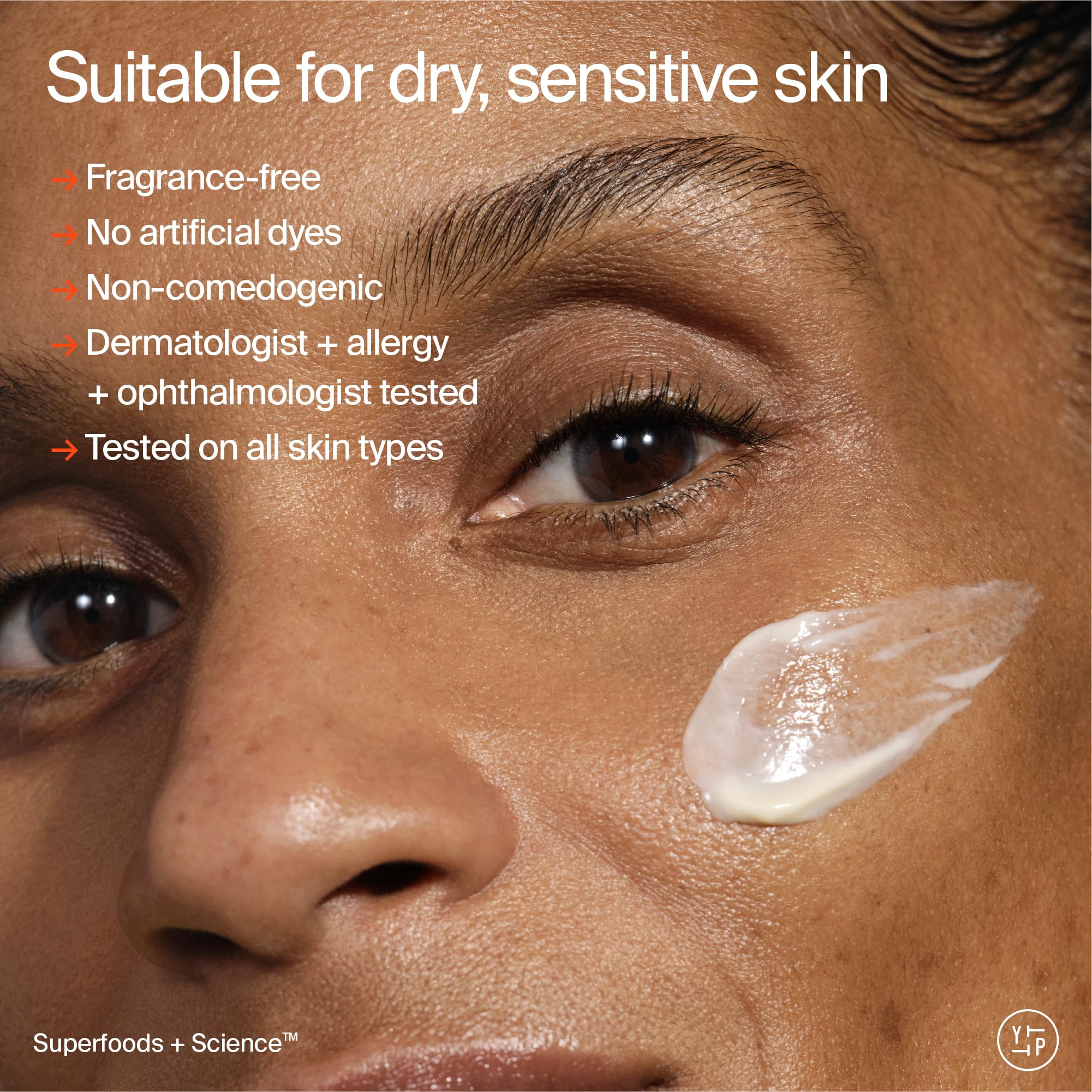 Dermatologist tested label visible on Youth To The People Adaptogen Moisture Cream