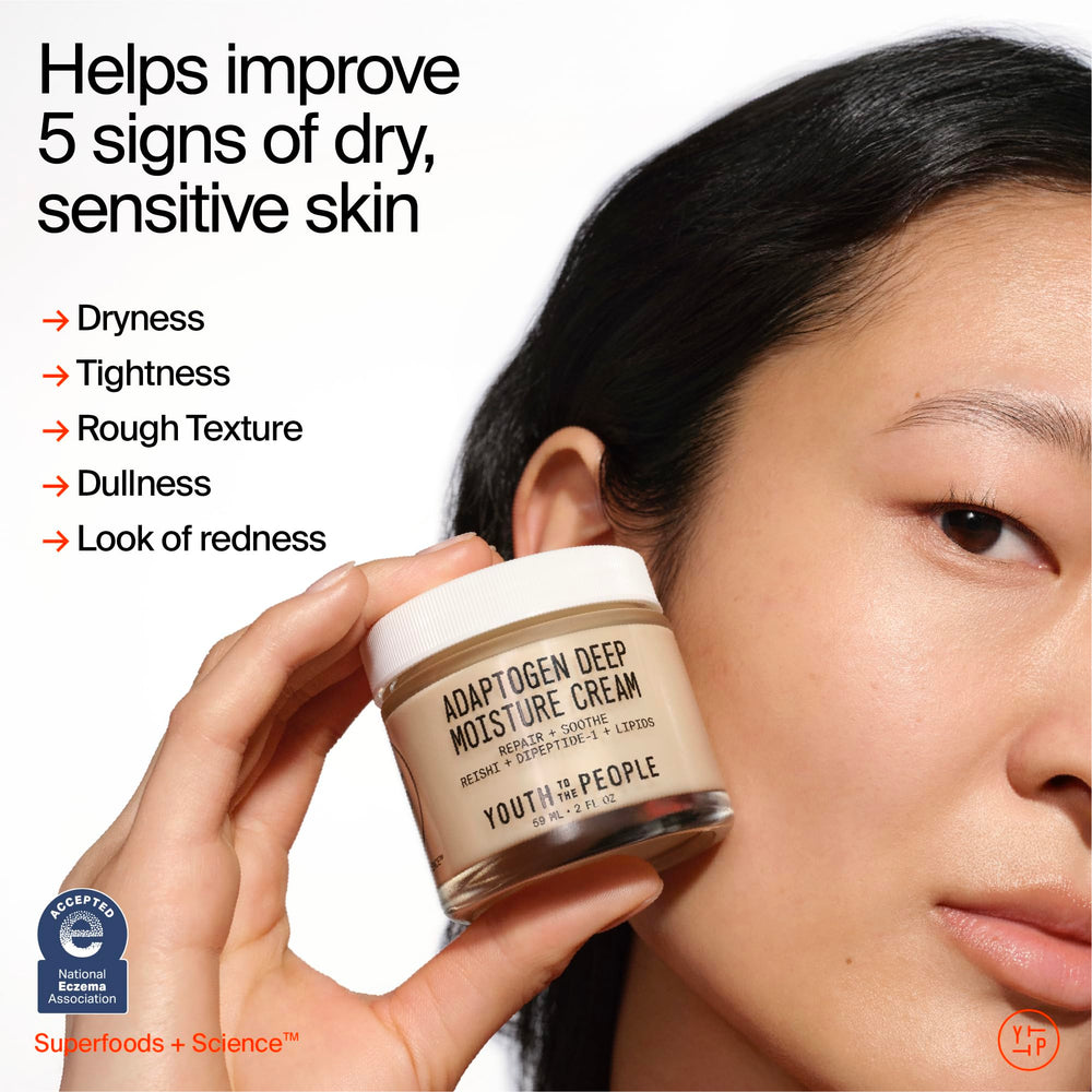 Texture close-up of Youth To The People Adaptogen Skin Repairing Moisture Cream