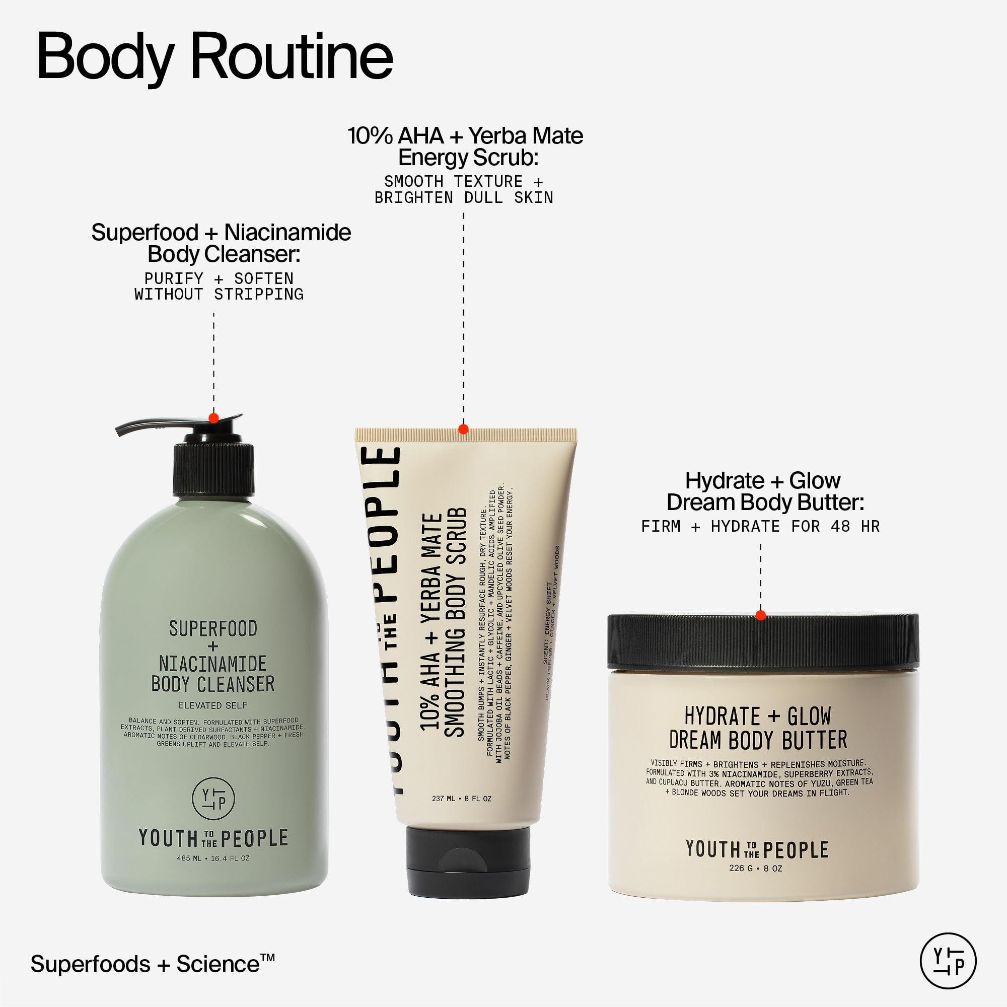 On-bathroom shelf, Youth To The People body butter adds daily hydration.