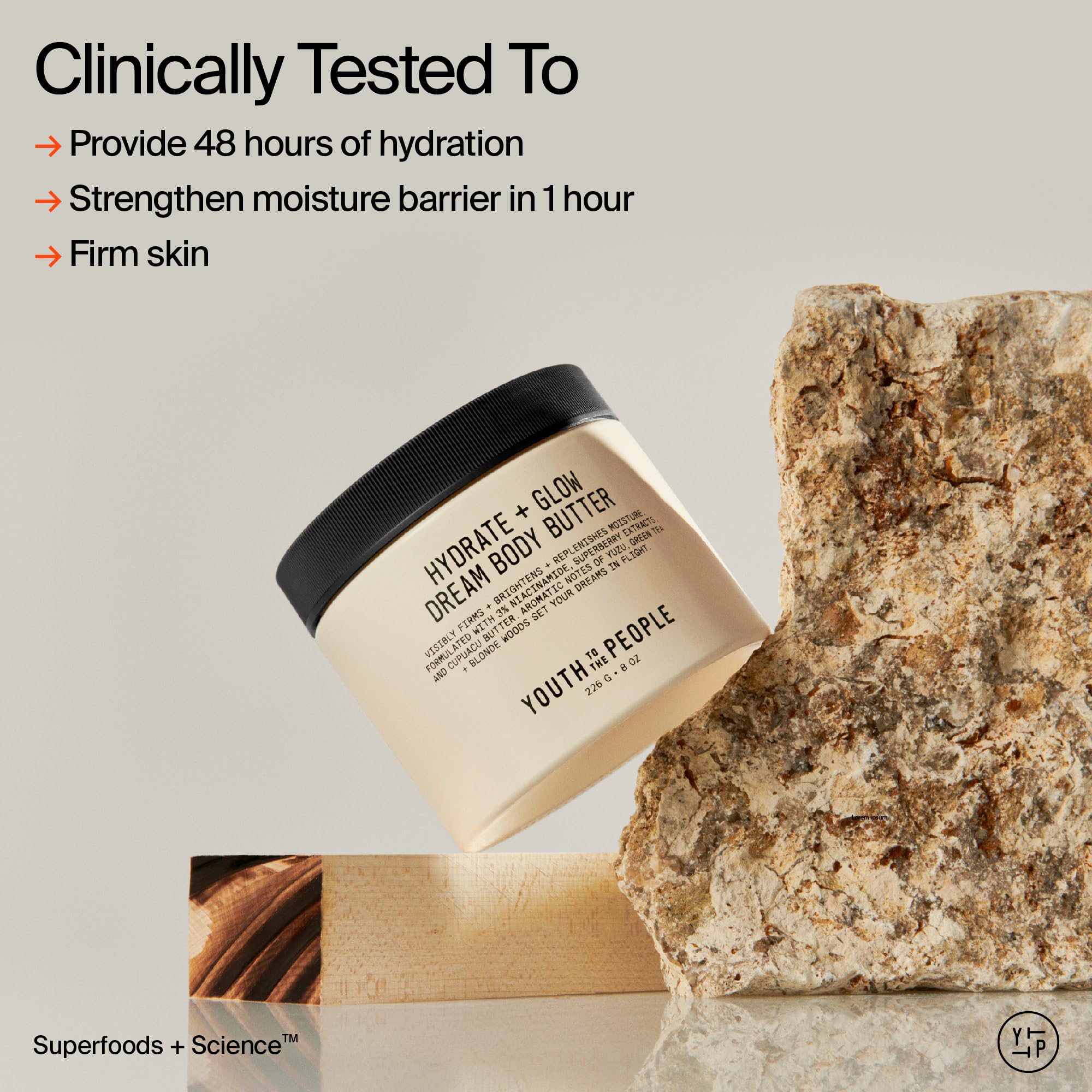 Travel-sized Youth To The People butter fits on-the-go self-care routines.