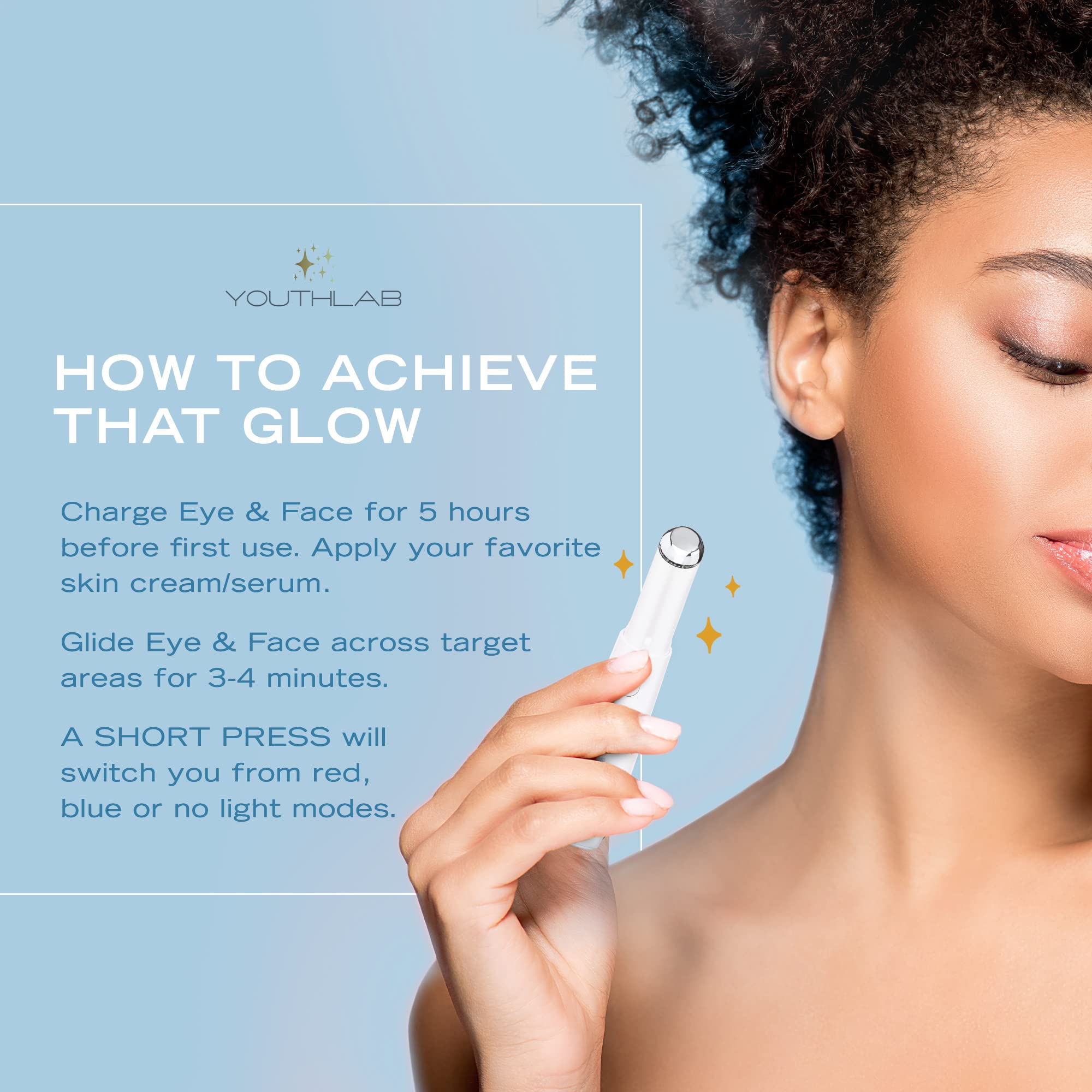 YOUTHLUX Eye & Face Wand cordless travel-ready for skincare on the go