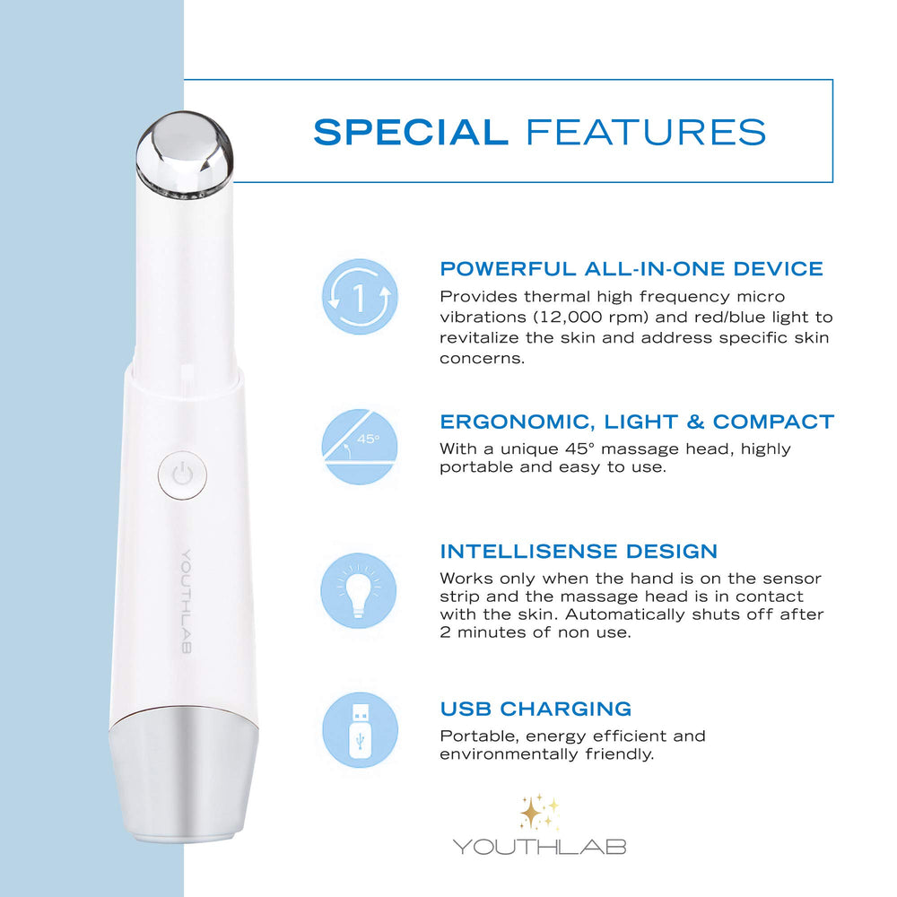 YOUTHLUX Eye & Face Wand smart-touch activation saves time during routine