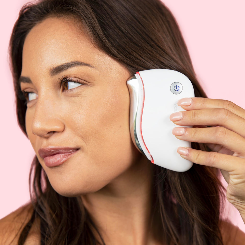 YOUTHLUX ProSculpt lightweight massager is easy to hold during routines.