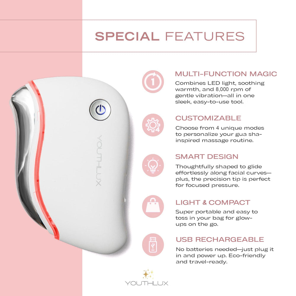 YOUTHLUX ProSculpt USB-rechargeable unit for convenient, wireless skincare anywhere.