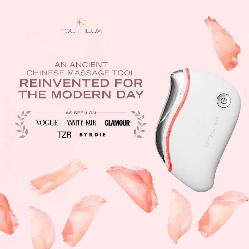 YOUTHLUX ProSculpt 8,000 rpm vibration aiding gentle facial massage and serum absorption.