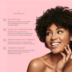 YOUTHLUX Radiance Roller cools to support lymphatic drainage and soothing massage.