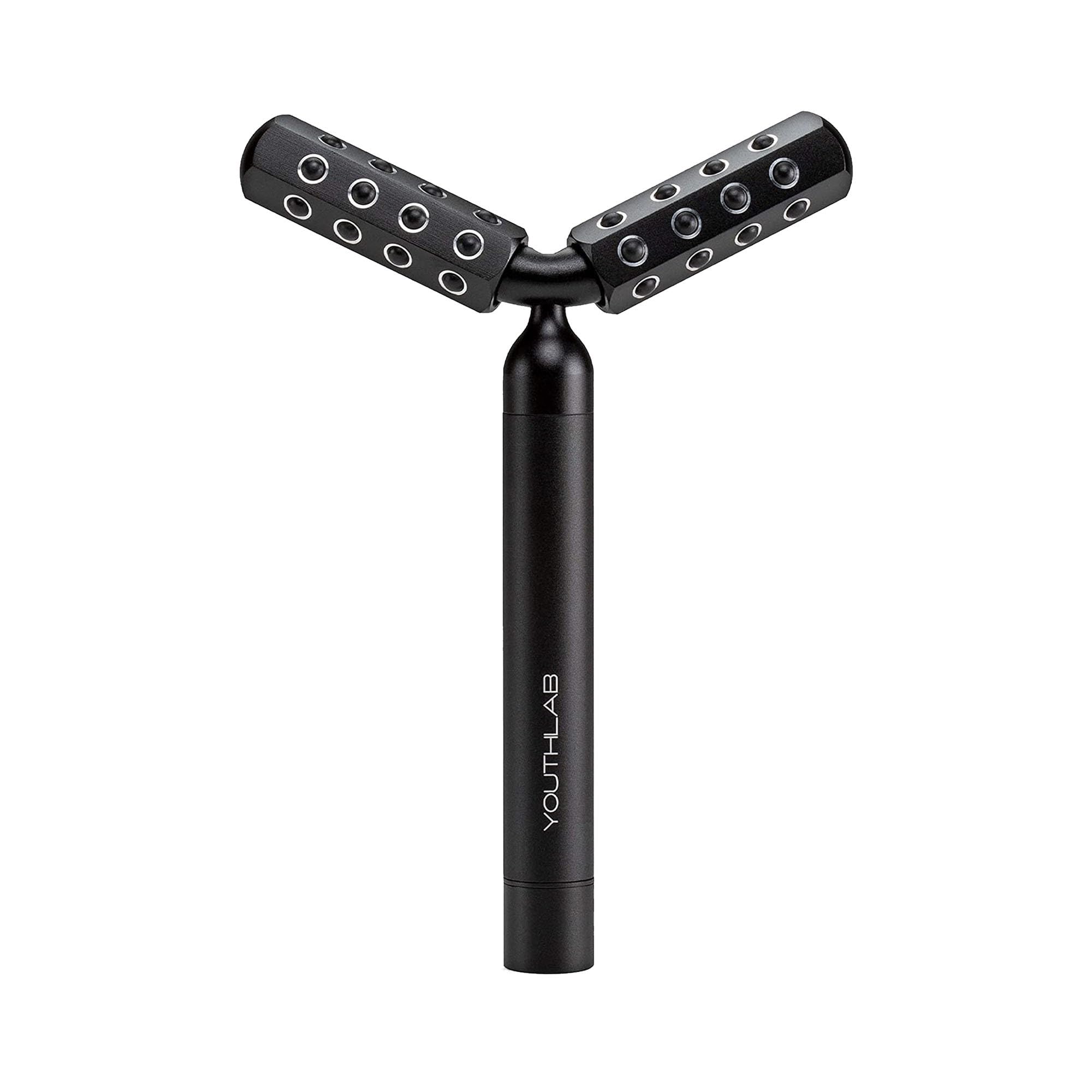 Youthlux Revolution Roller face massage with germanium stones for a refreshed glow.