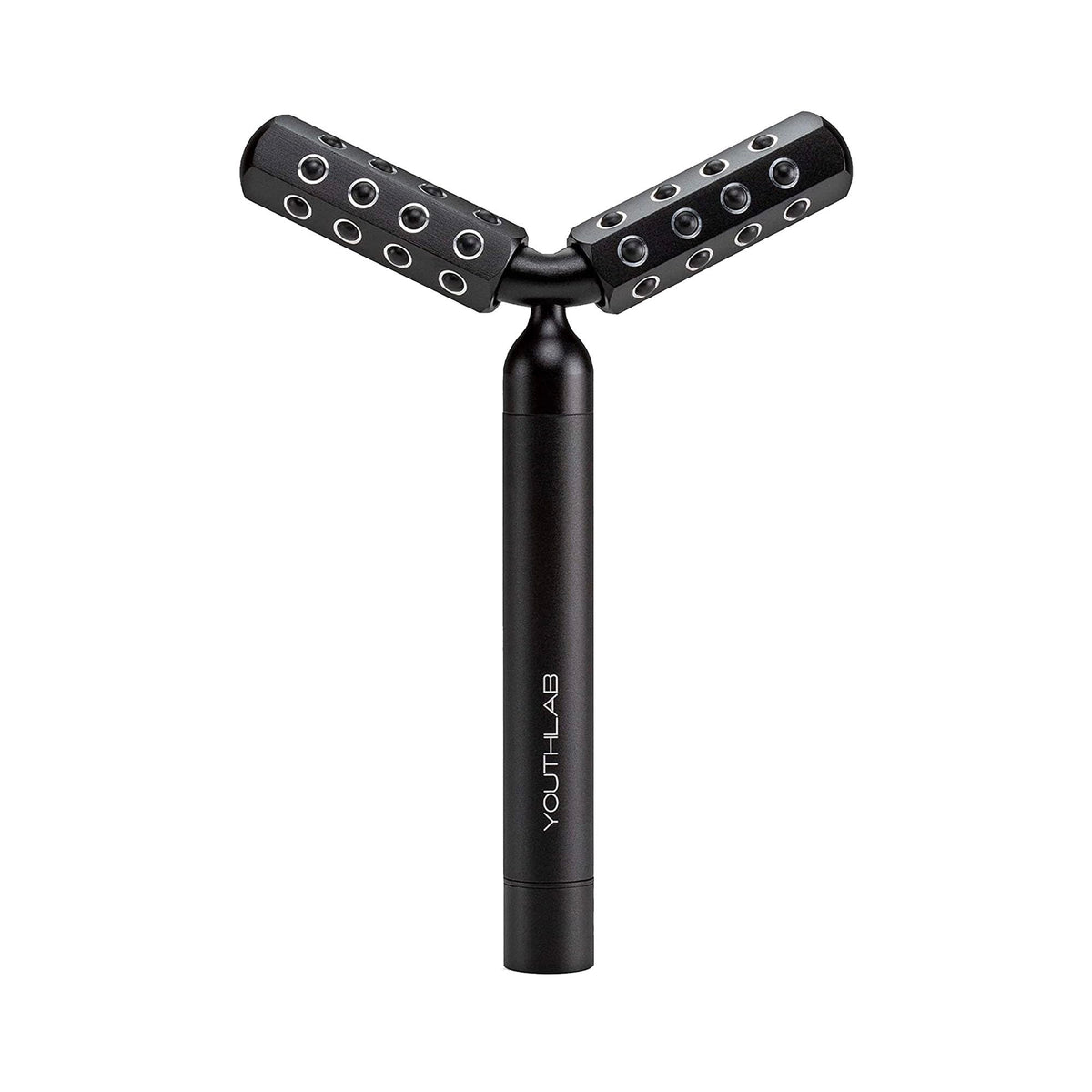 Youthlux Revolution Roller face massage with germanium stones for a refreshed glow.