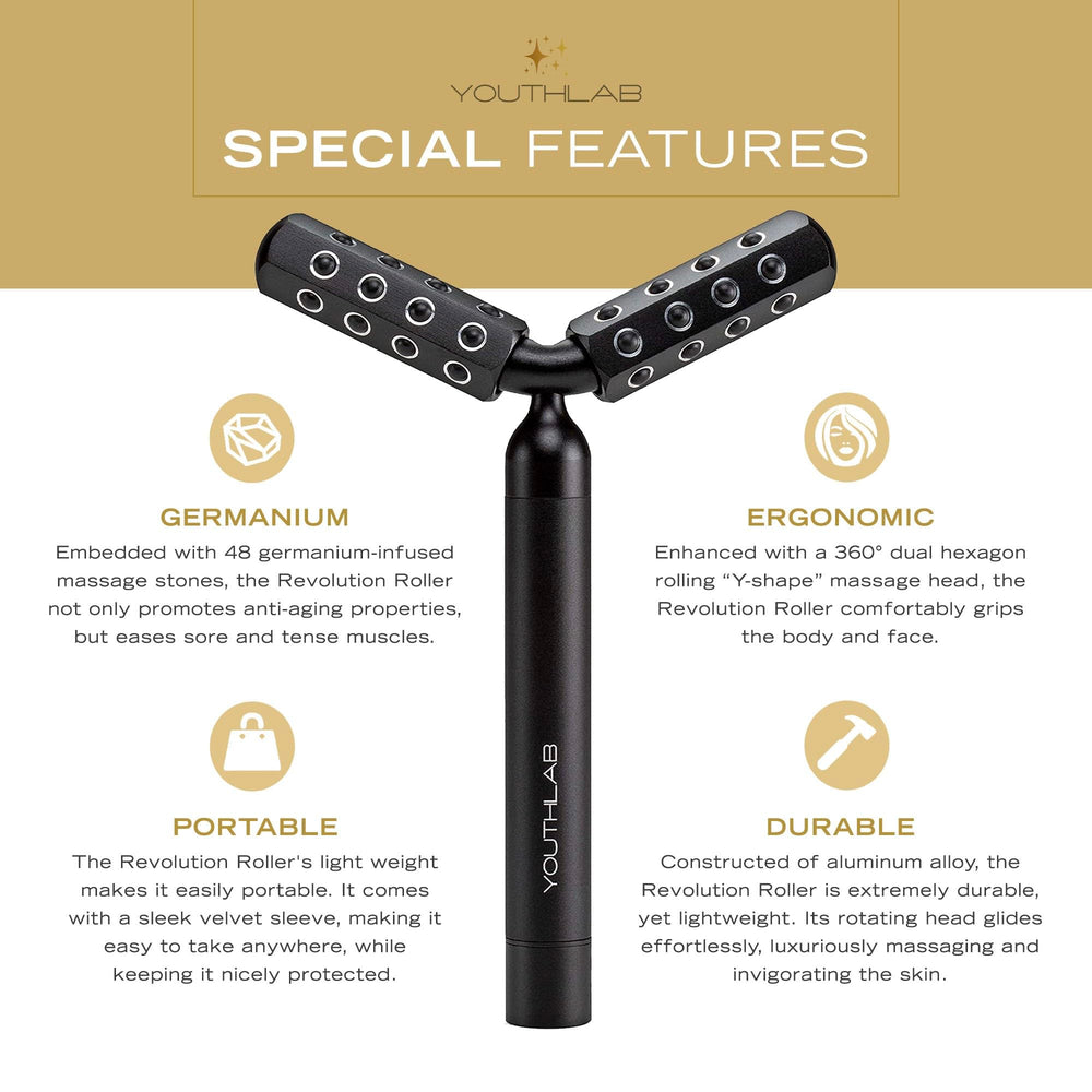 Youthlux Revolution Roller neck and jawline massage for a sculpted look.