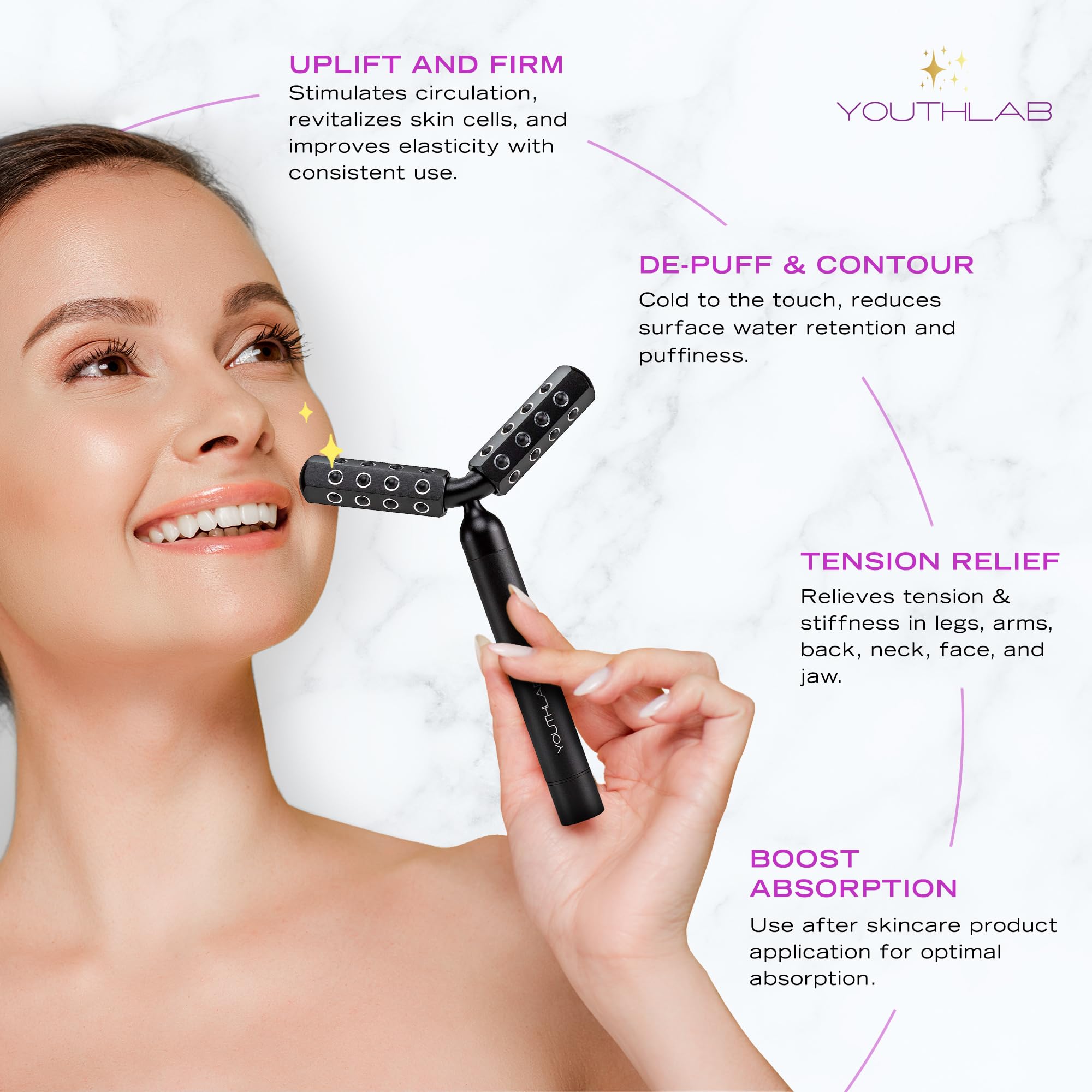 Youthlux Revolution Roller serums absorption boost for nourished skin.