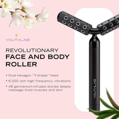 Youthlux Revolution Roller Y-shaped head guides precise facial contouring.