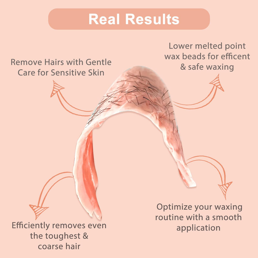 Yovanpur body waxing beads work on legs, arms, and bikini areas.