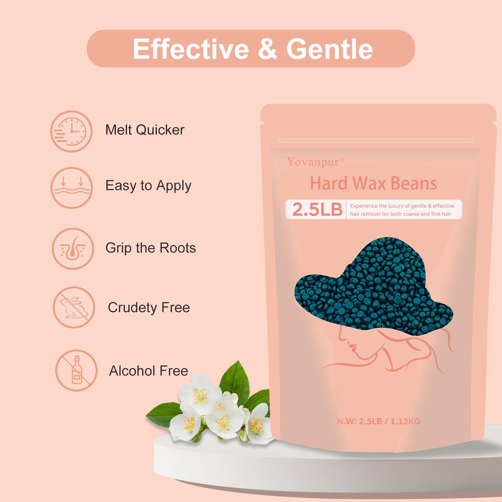 Yovanpur face and eyebrow wax beads enable precise, skin-friendly removal.