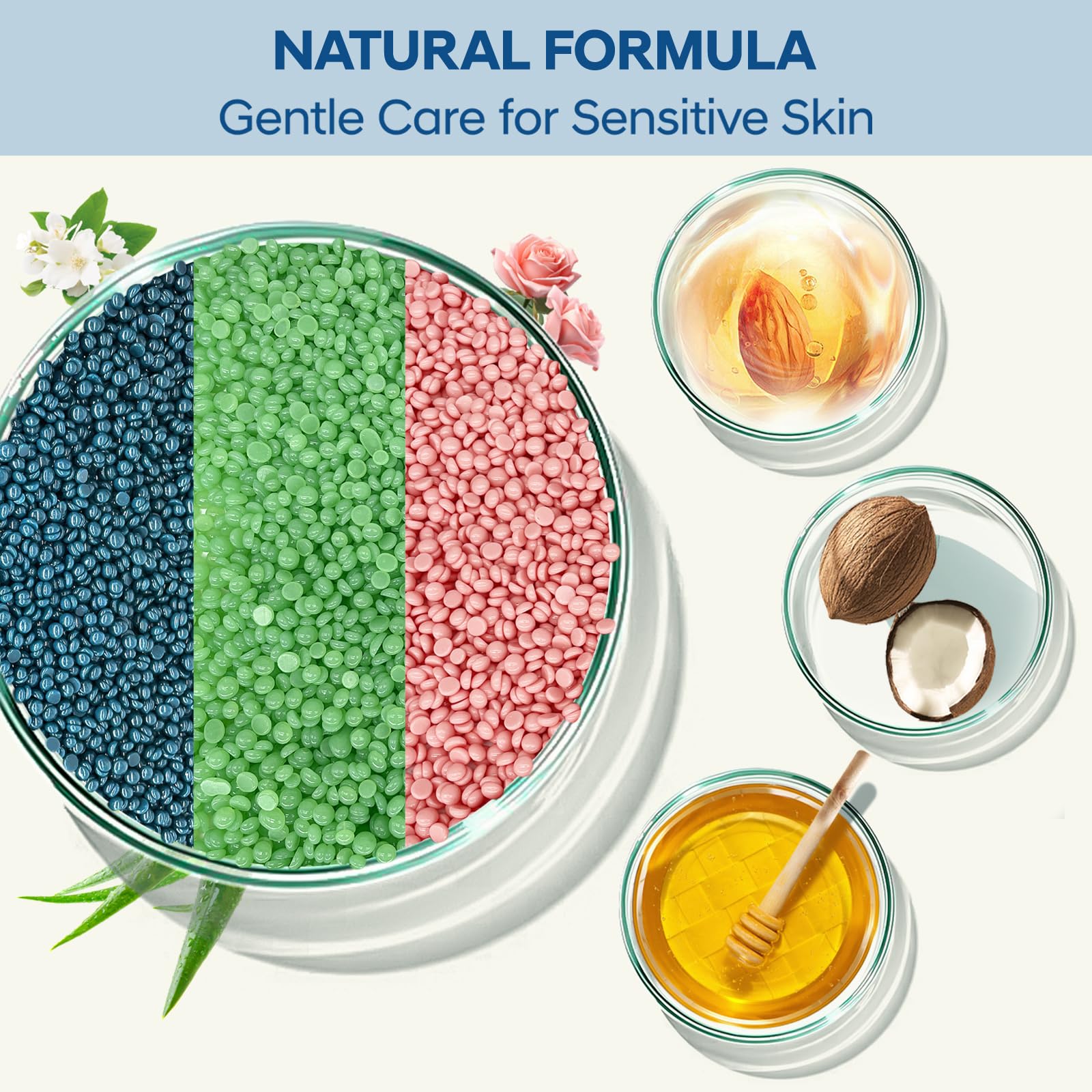 Yovanpur wax beads target coarse hair for stronger grip during waxing.
