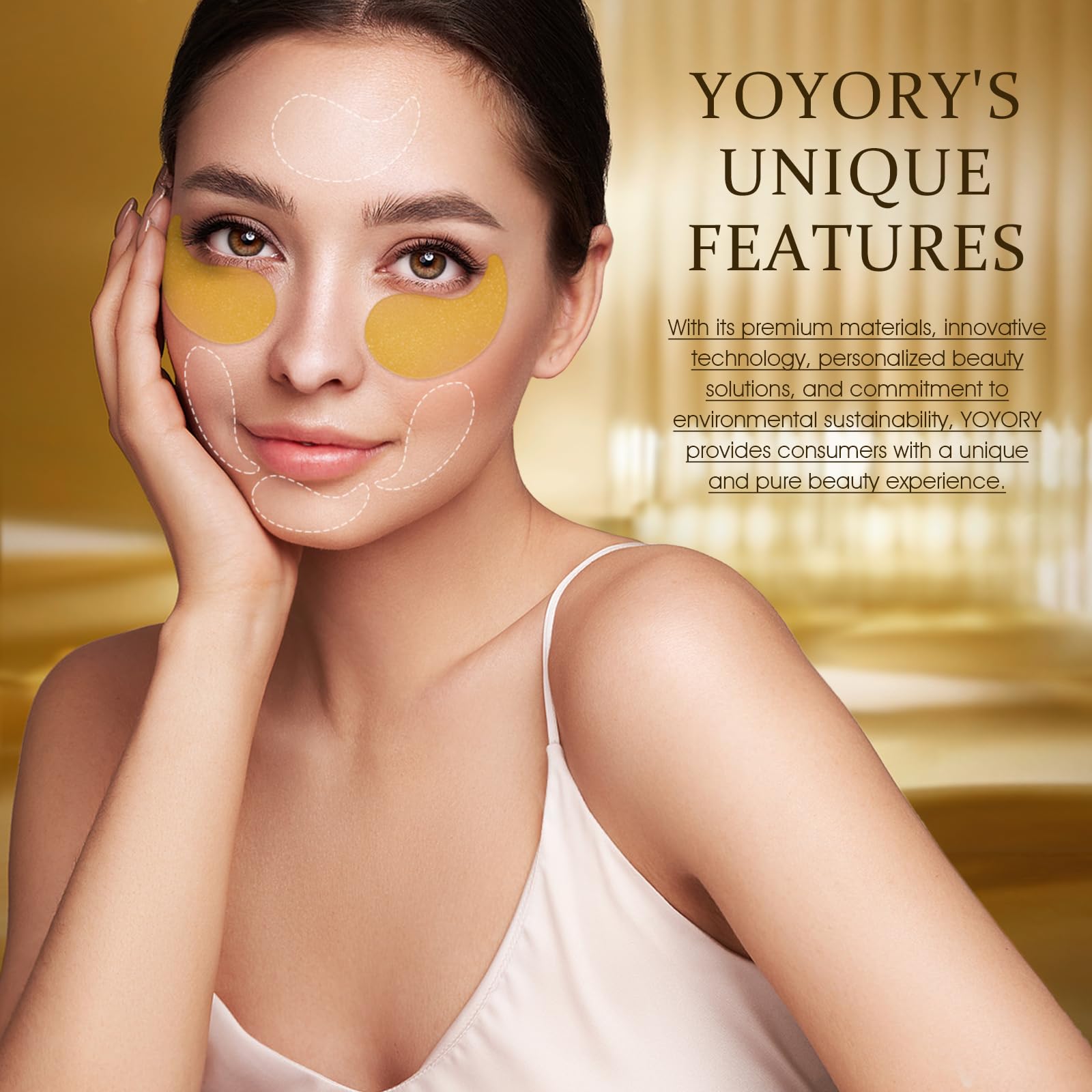 YOYORY gold eye patch promotes a refreshed, radiant look