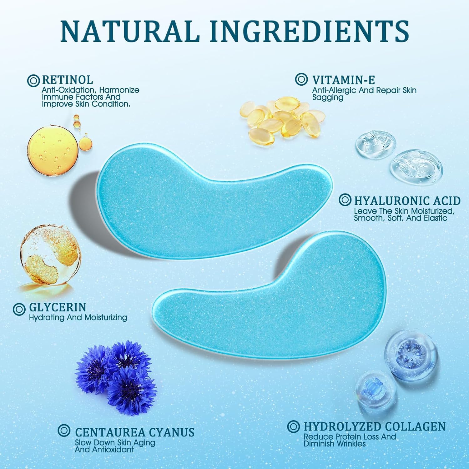 YOYORY formula with hyaluronic acid and collagen nourishes eye skin.