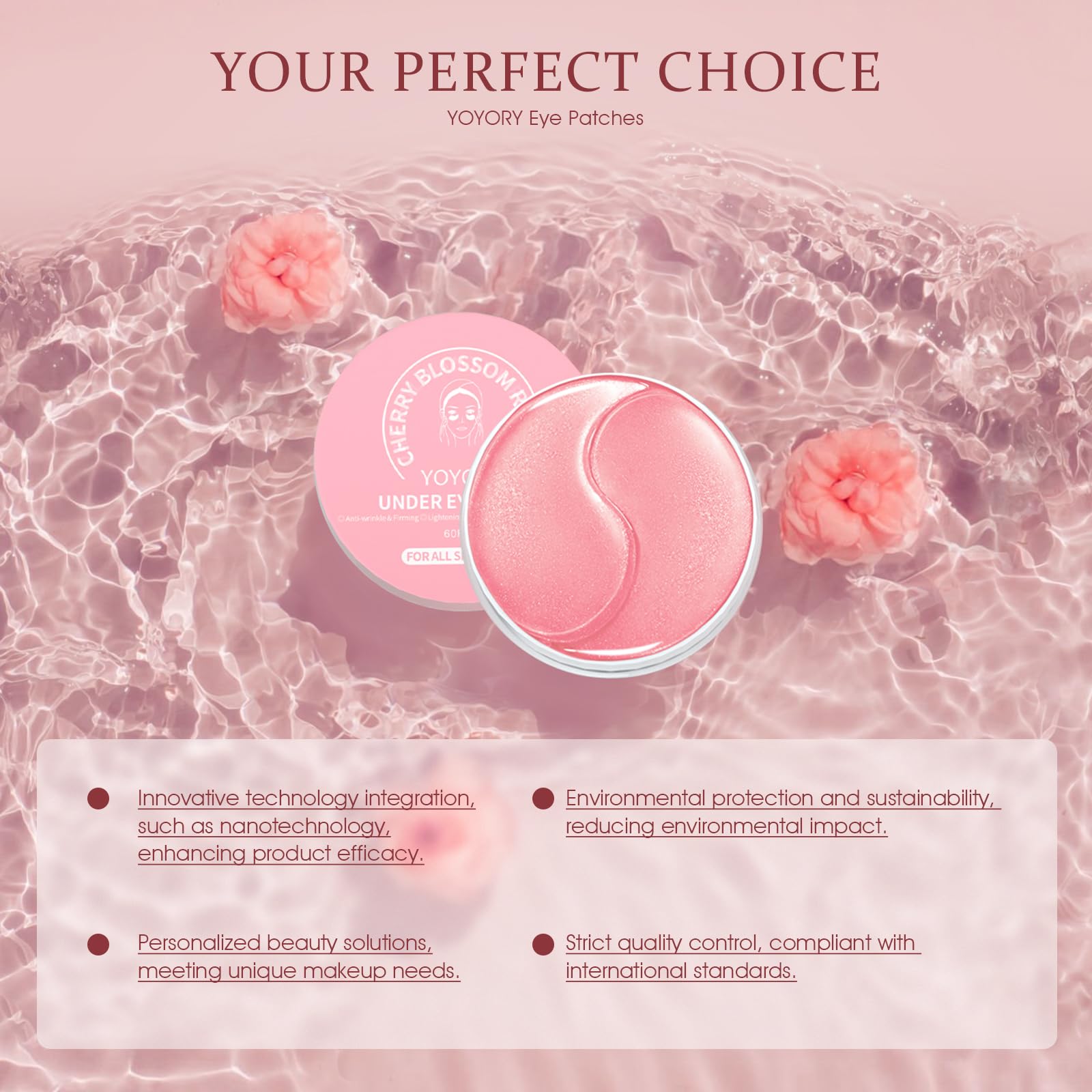 YOYORY pink-pack under-eye patches soothe delicate skin.