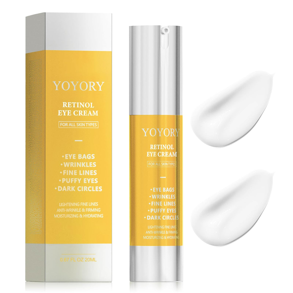 YOYORY Retinol Eye Cream dark circles application targets tired eyes for refreshed look