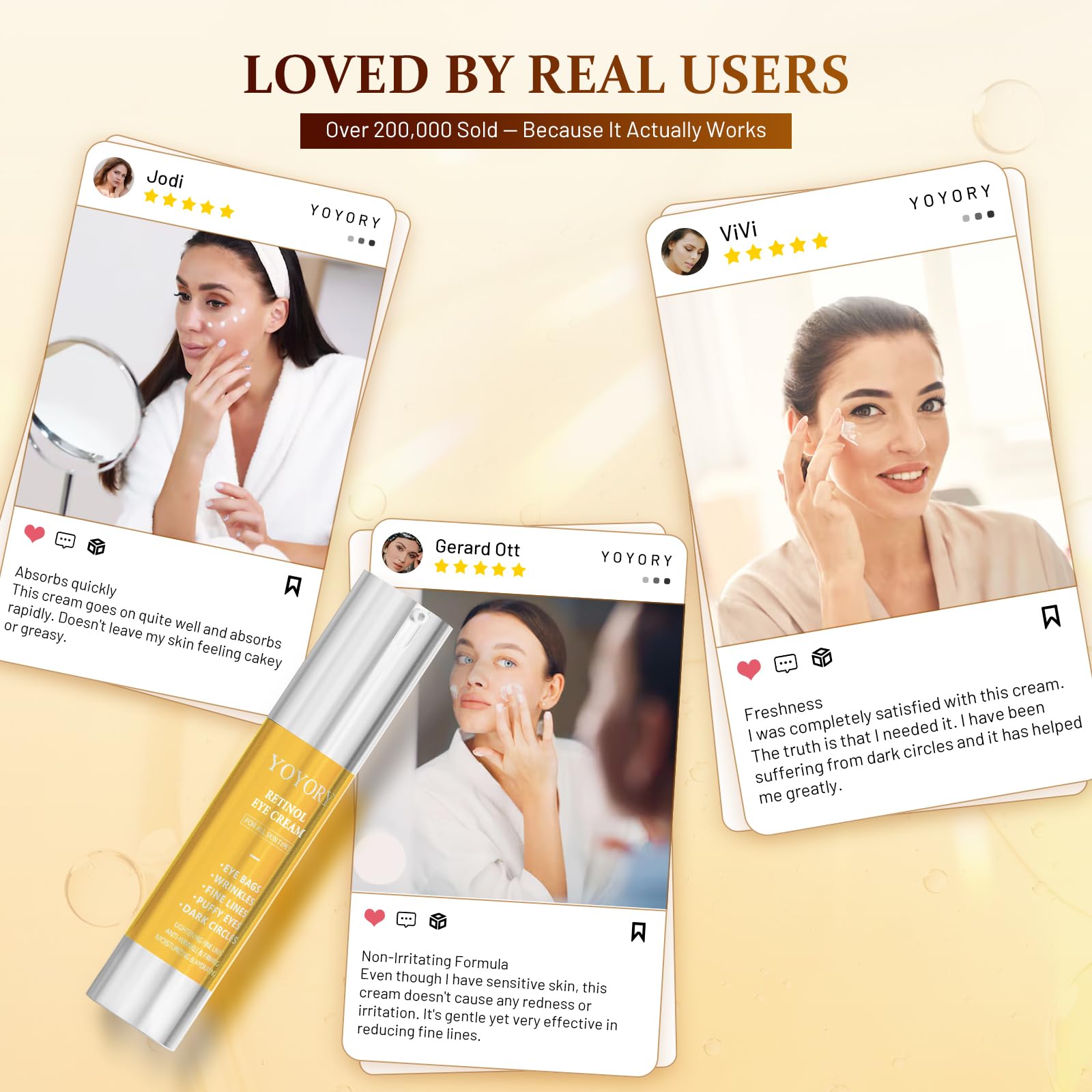 YOYORY Retinol Eye Cream designed for day and night use supports ongoing care