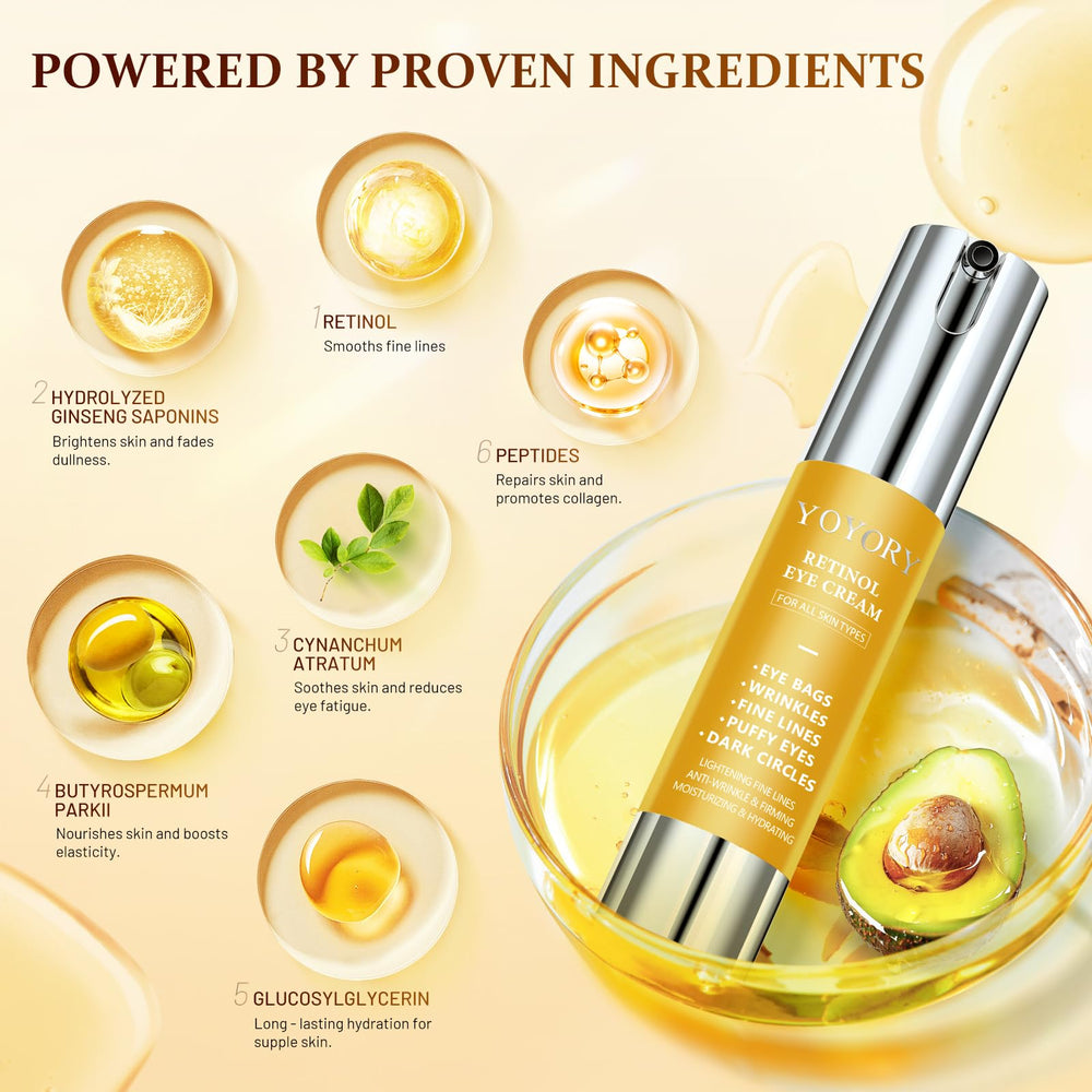 YOYORY Retinol Eye Cream shea butter and botanical extracts nourish the eye area