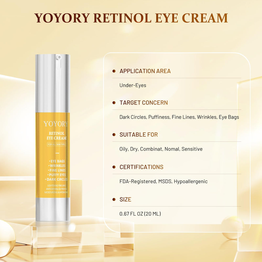 YOYORY Retinol Eye Cream temperature-activated applicator cools to de-puff instantly