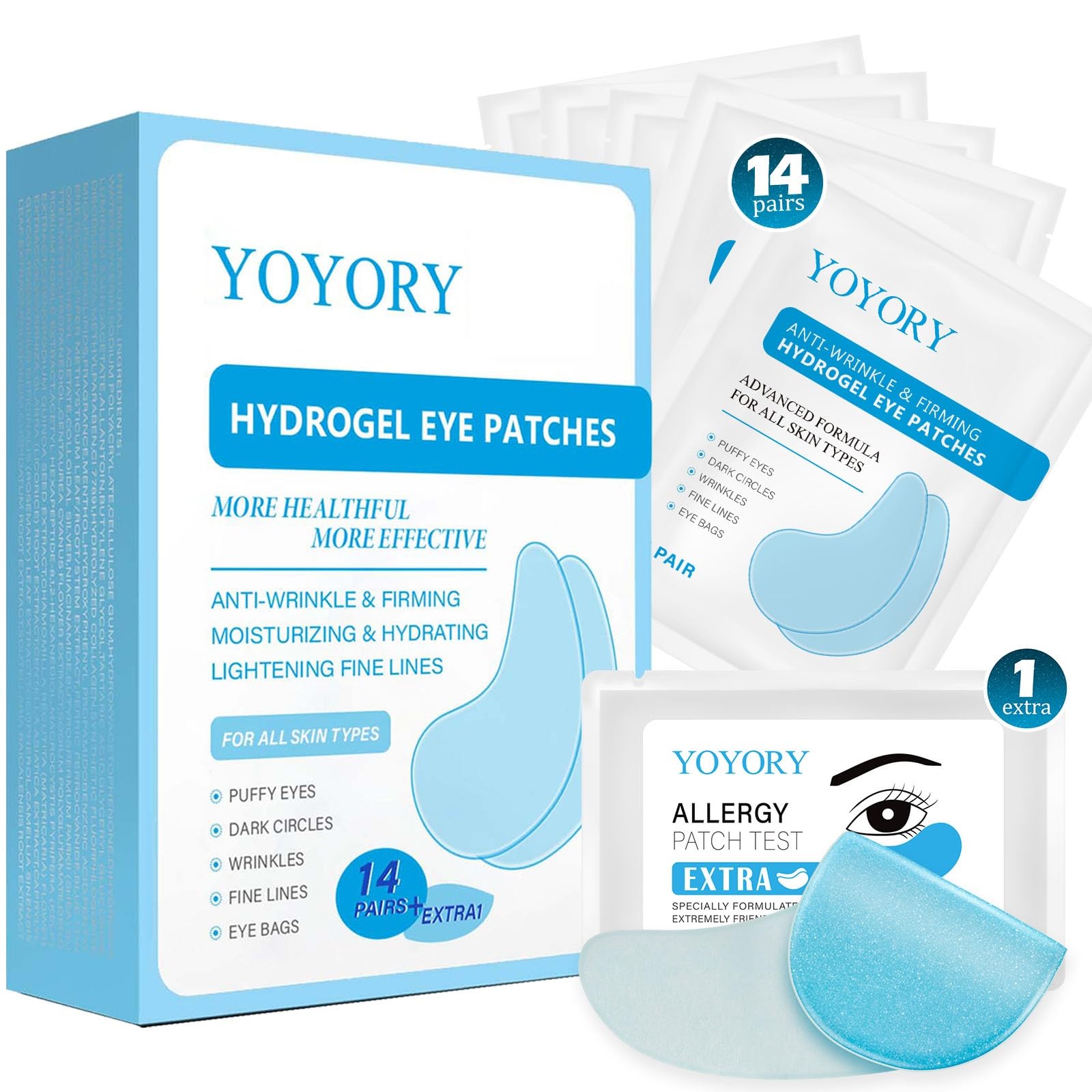 YOYORY hydrogel under-eye patch closeup showing hydration and soothing feel.