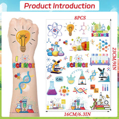 Yoyuspy bubbling test tubes tattoo for vibrant lab-themed decor.