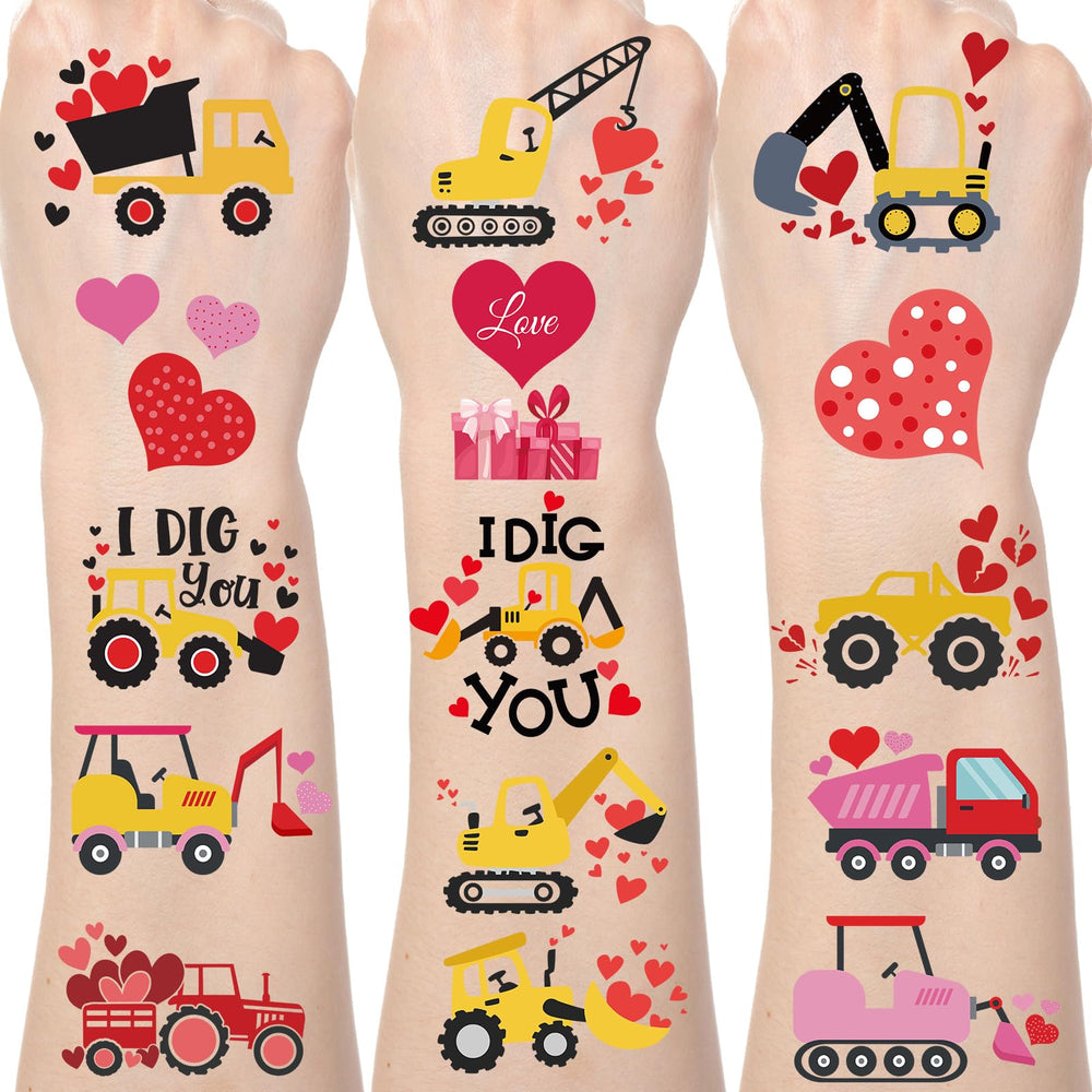 Yoyuspy valentines tattoos eight sheets featuring I Dig You designs for party decor