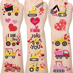 Yoyuspy valentines tattoos eight sheets featuring I Dig You designs for party decor