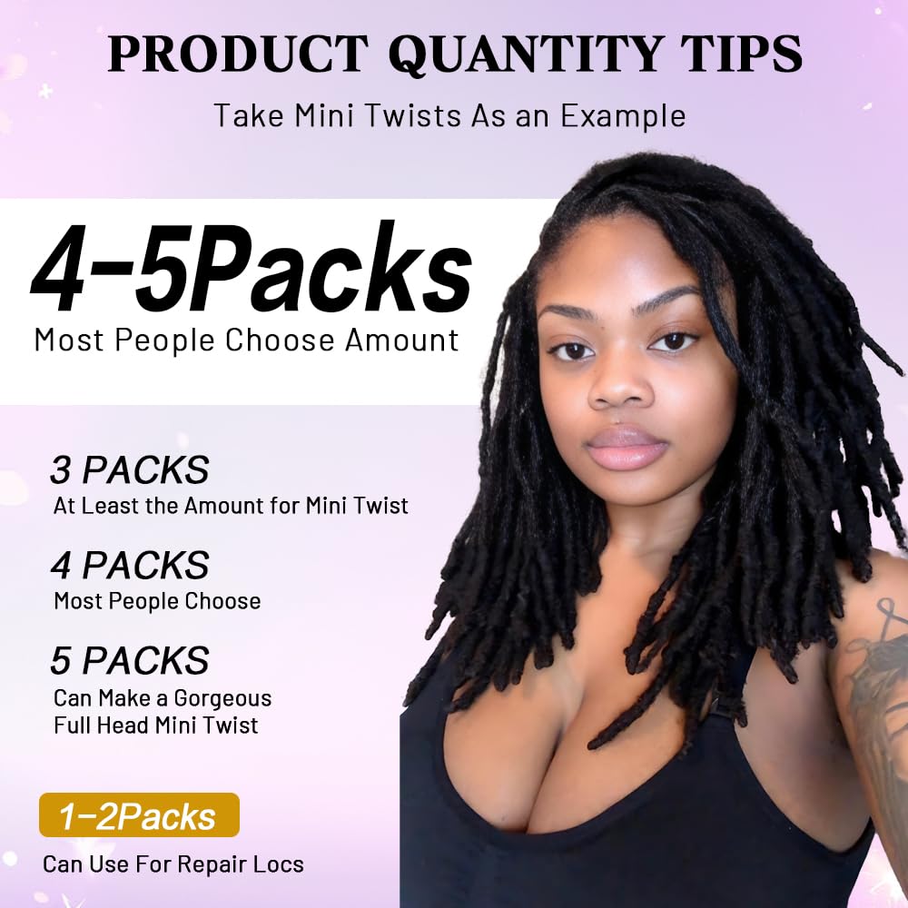 Ypxuda Afro Kinkys bulk 16-inch dreadlock extension use, easy installation