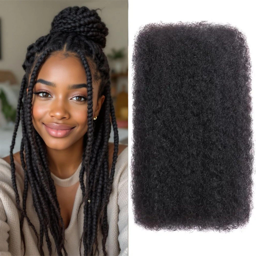 Ypxuda Afro Kinkys bulk 16-inch front view, natural-looking blend for braids and locs
