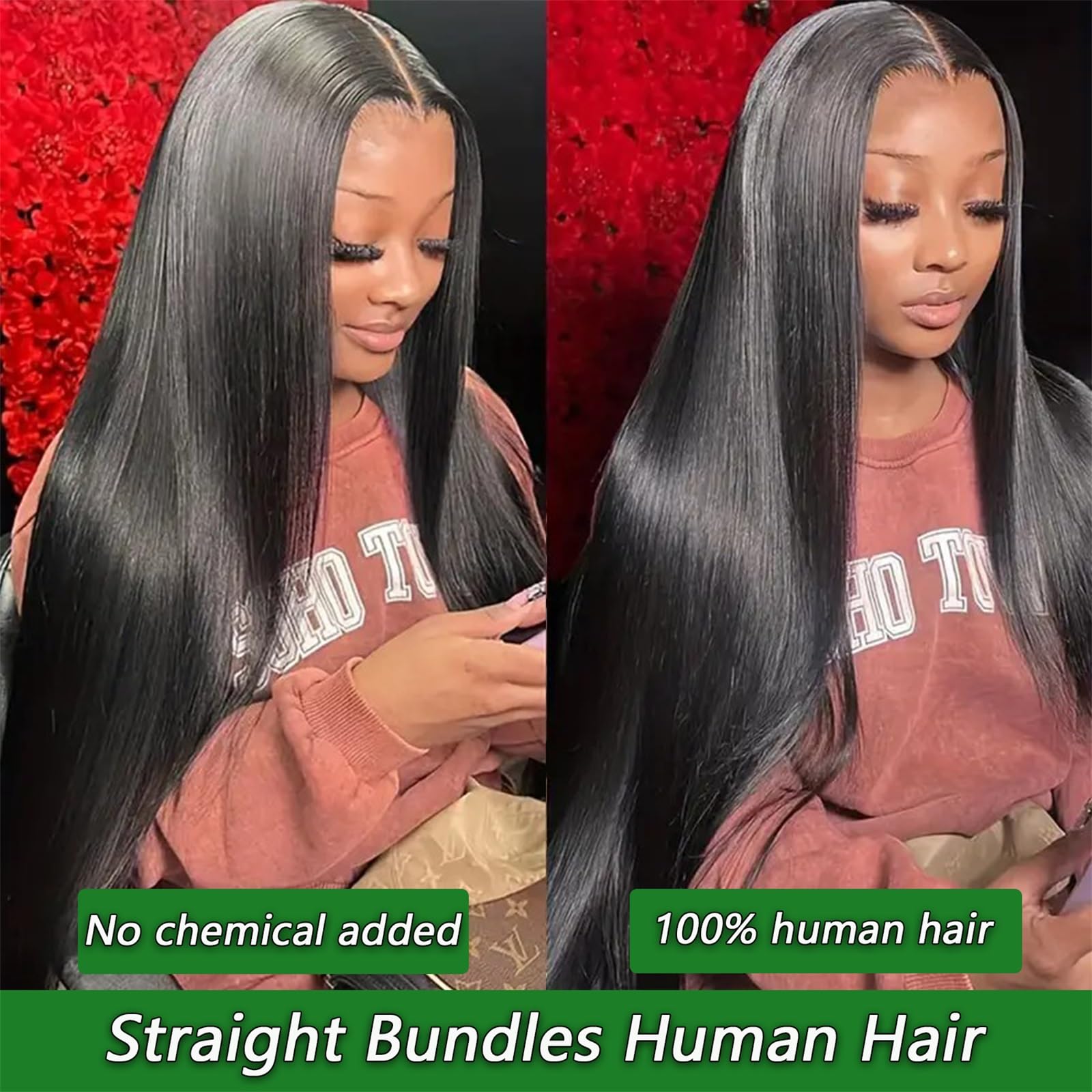 Ysivonu straight bundles ready for straightening or curling styling