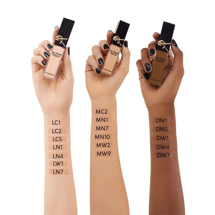 YSL All Hours Concealer LN1 on skin delivering smooth, even tone with long wear.