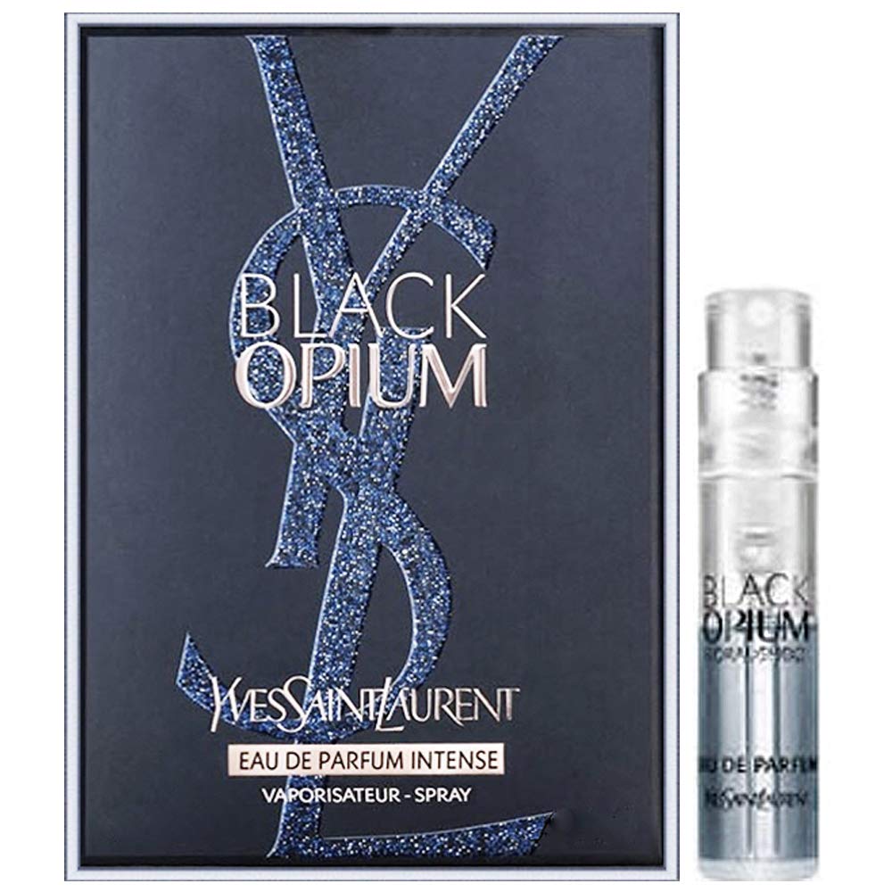 YSL Black Opium Intense sample bottle is a compact travel-size option for testing.