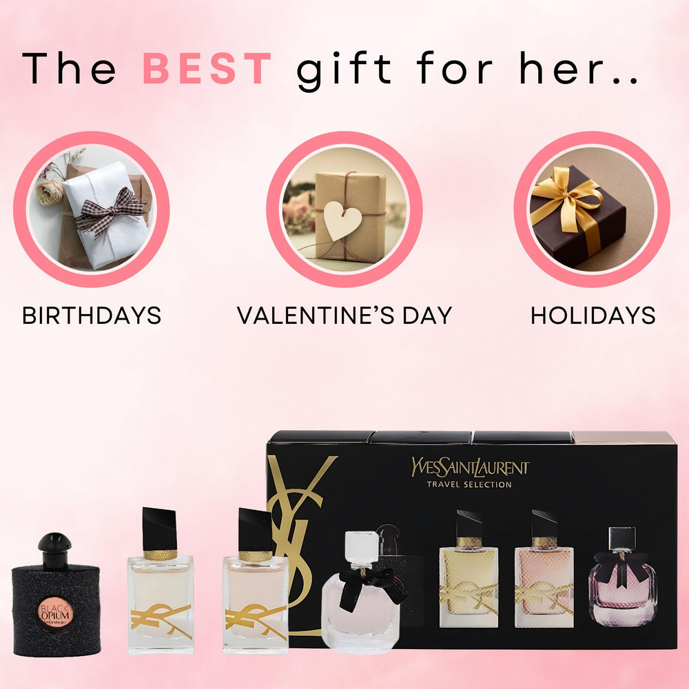 Elegant display of YSL mini travel set for on-the-go use