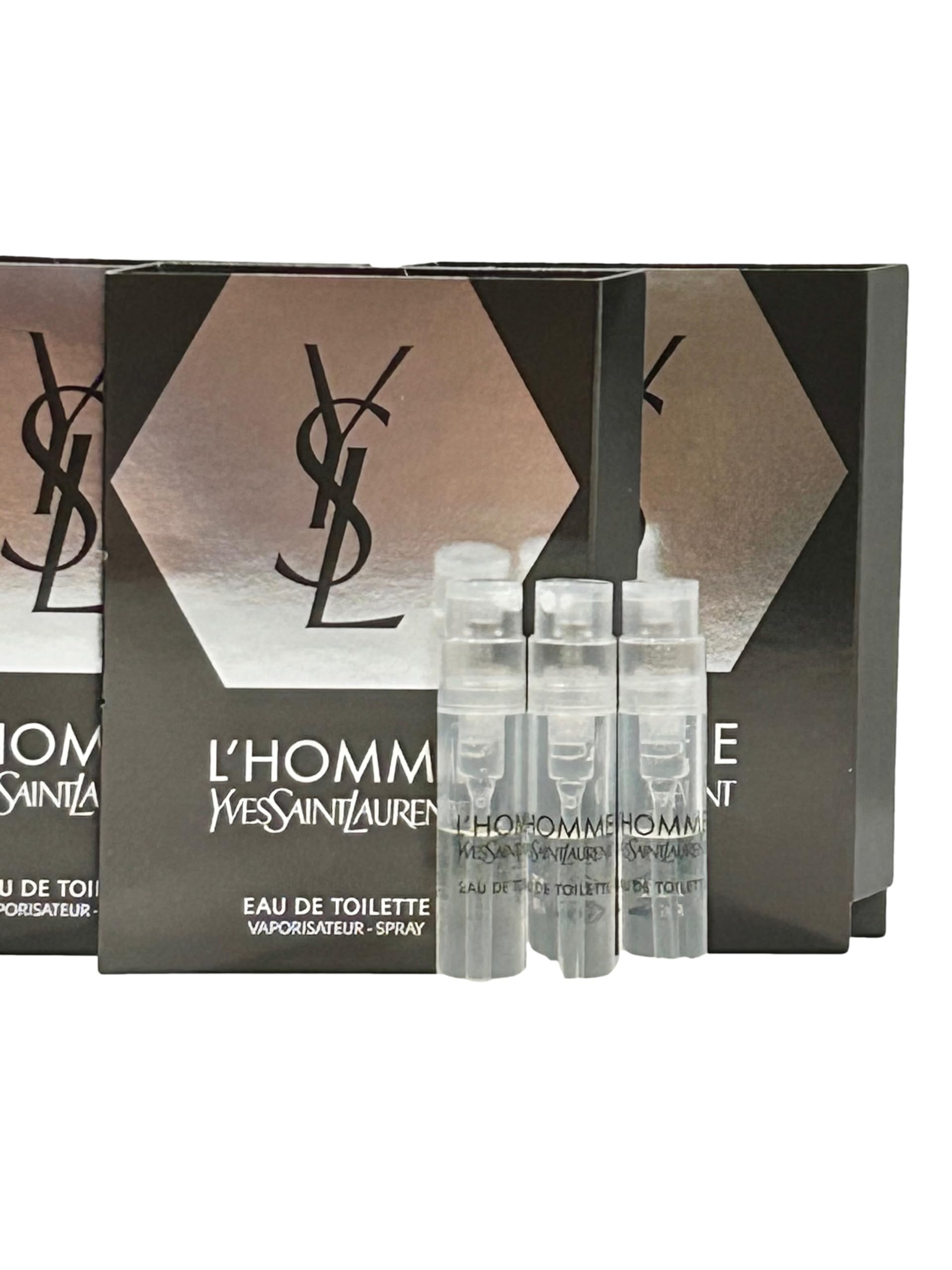 YSL L'Homme EDT trial vial pack for quick scent testing.