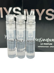YSL Myslf Le Parfum 3x vials display for convenient sampling